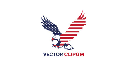 Fototapeta premium American bald eagle vector illustration patriotic symbol on white background