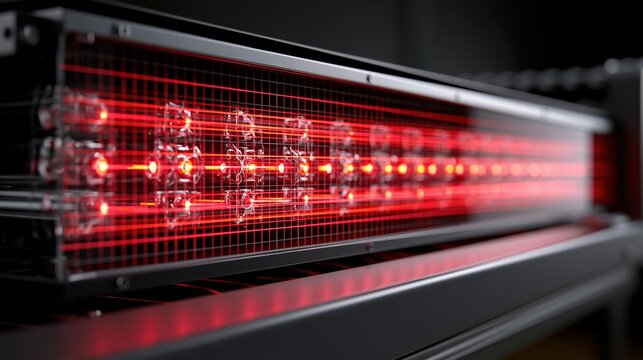 Red LED Display Showing Binary Code