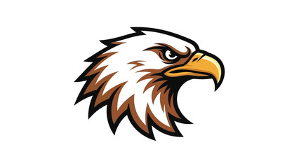 Fototapeta premium Stylized eagle head illustration powerful symbol on white background
