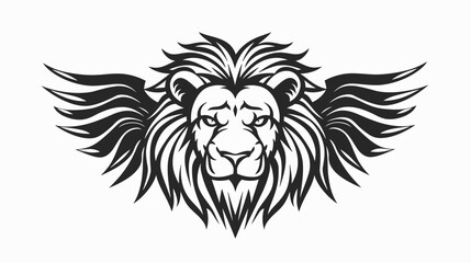 Fototapeta premium Majestic lion with wings vector illustration for design and branding