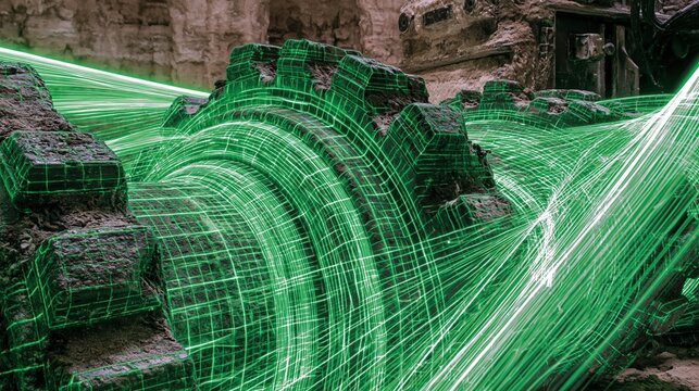 Green Laser Scanning of Industrial Equipment