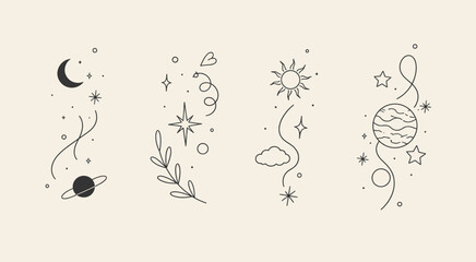  Ethereal Space Whispers, Celestial Flow Line Art, Minimalist Cosmic Trails, Starbound Dreams Collection, Esoteric Constellation Vignettes © AbuHuraira