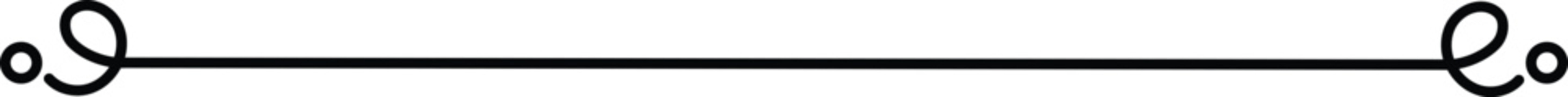 Black decorative flourish divider line with circles ornamental