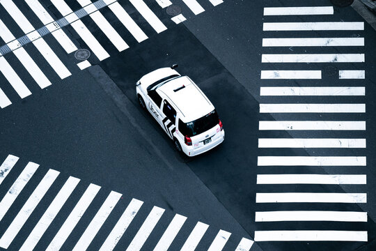 Tokyo, Japan: Uber car in the intersection