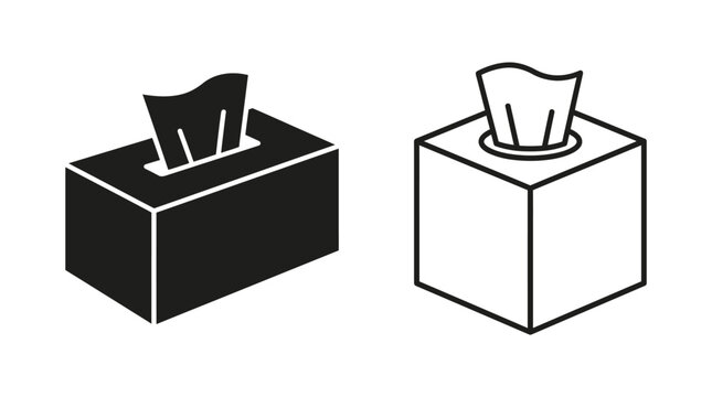 tissue box icons in black and white