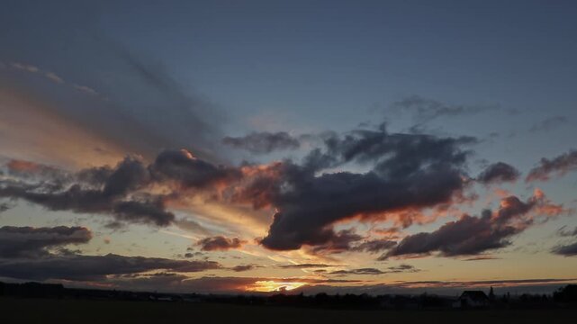 Brilliant Sunstar Sunset Over Rural Chile Countryside