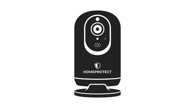 home security camera silhouette on white background