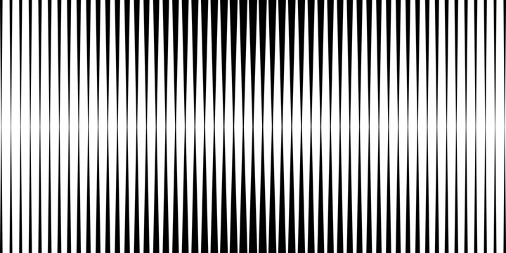 Vertical pattern with straight lines creating halftone gradient effect. Black and white striped background with geometric texture for modern designs.