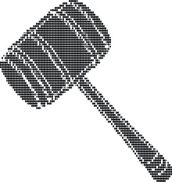 Mallet hammer tool rendered with a dot pattern design on a transparent background element.