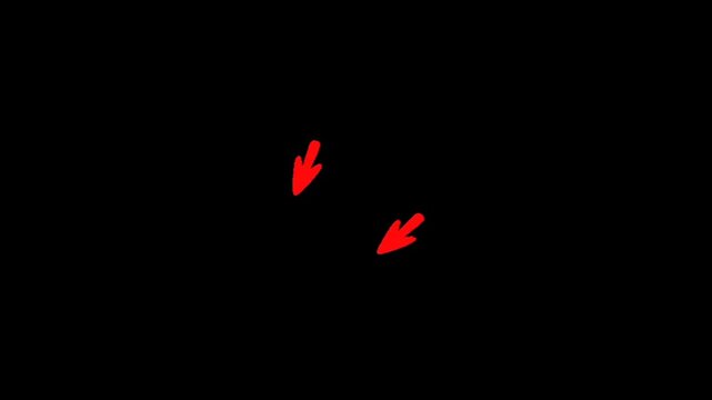 Two red arrows pointing downwards on a black background