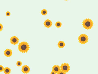Fototapeta premium Sunflower Heads Golden Summer Floral Background