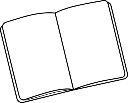 Open Blank Notebook Vector Illustration