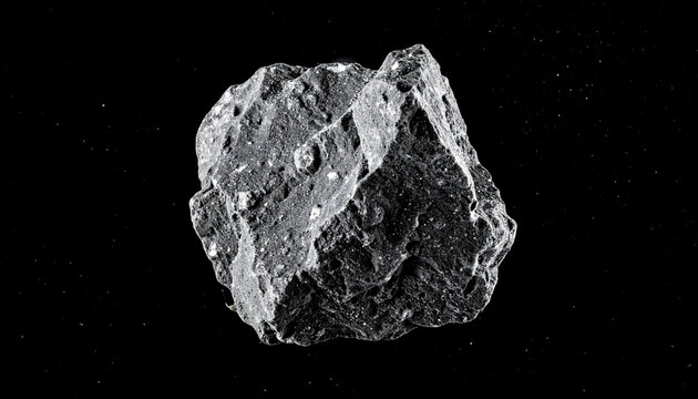 High resolution moon regolith sample on black background