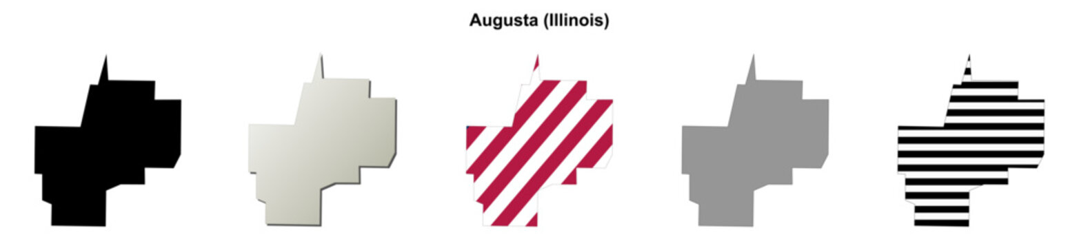 Augusta (Illinois) blank outline map set