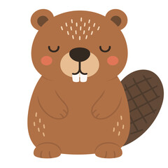 Fototapeta premium Vector illustration of cute baby animals, charming cartoon characters from the wild, design for a child's room, in isolated form