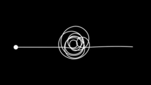 Abstract line arrow with scribble circle showing confusion to clarity concept for problem solving process and business direction4k motion video.