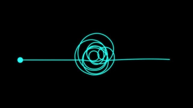 Abstract line arrow with scribble circle showing confusion to clarity concept for problem solving process and business direction4k motion video.