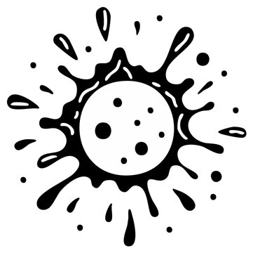 Vector graphic illustration of splattered mud, dirt, chocolate with circular design