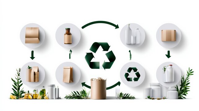 Sustainable Circular Economy Concept with Recycling and Eco-friendly