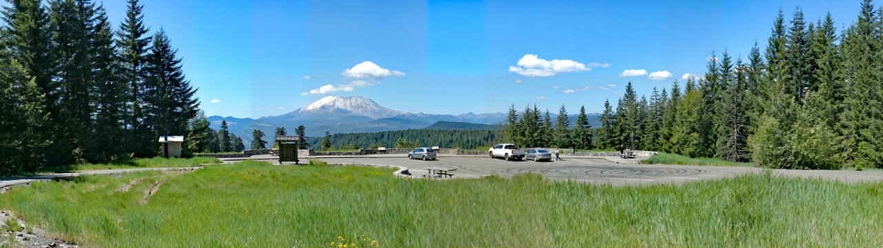 McClellan Viewpoint (also known as McClellan Overlook) is a roadside observation site to view the south side of Mt St Helens, Loc: Curly Creek Road (NF-3062) -  Gifford Pinchot National Forest - 2026
