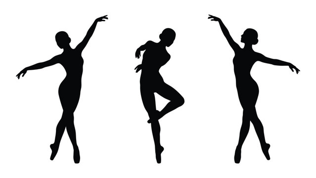 dancer silhouettes on white background silhouette dance movement pose graceful