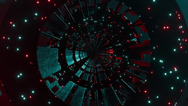 Futuristic sci‑fi environment tunnel background 3d render vj loop motion backdrop