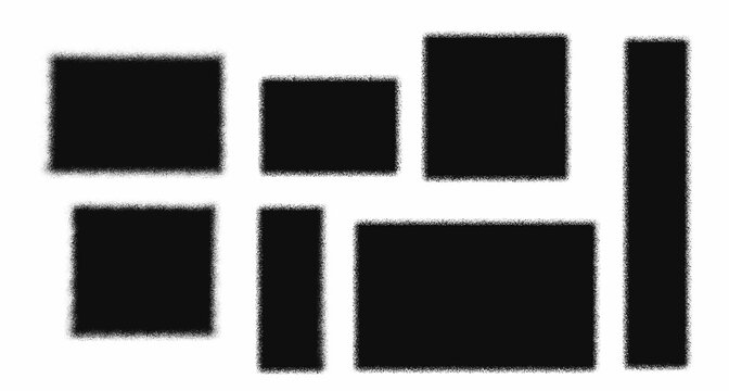 Hand drawn grunge brush strokes, rectangles and square shapes . Abstract texture frames for text and highlight. Hand drawn thick grunge brush strokes.vector black paint geometric shapes.