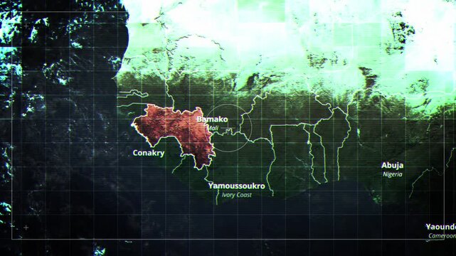 GUINEA Rotating Map Satelite Map Style