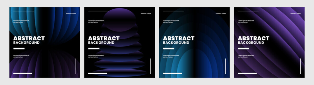 Set of abstract dark backgrounds with glowing linear wave patterns and futuristic geometric elements abstract background geometric futuristic technology gradient creative synthwave