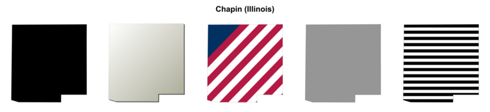 Chapin (Illinois) blank outline map set