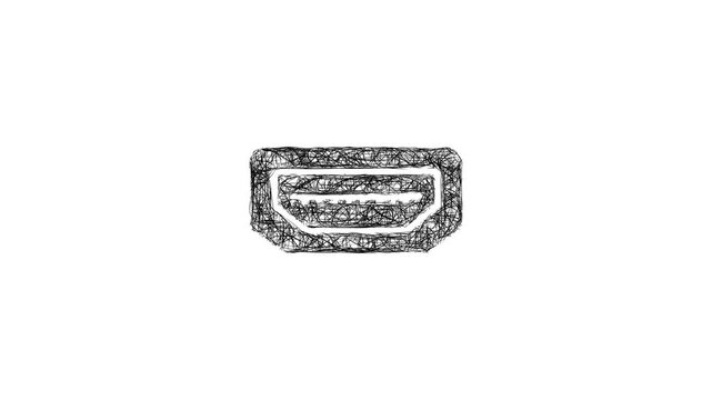 Sketch hdmi port icon animation - smooth progressive reveal