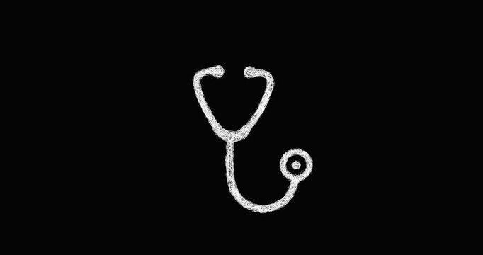 Sketch stethoscope icon animation - smooth progressive reveal