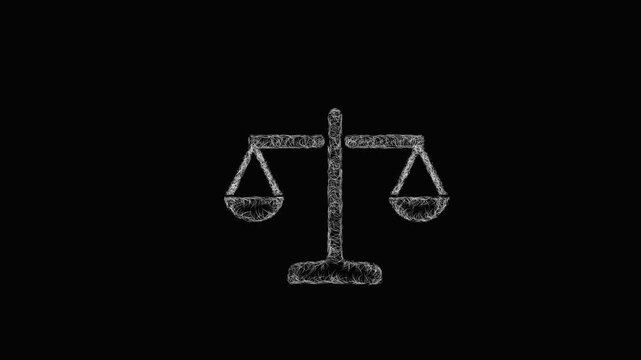 Sketch balance scale icon animation - smooth progressive reveal