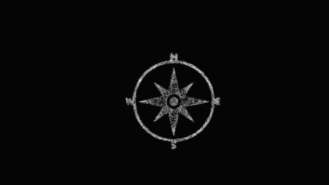Sketch navigation compass icon animation - smooth progressive reveal