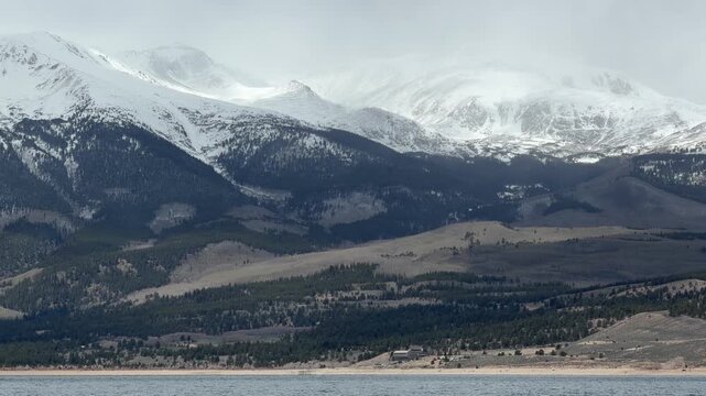 Twin Lakes, Colorado with a view of Sawatch Range mountains