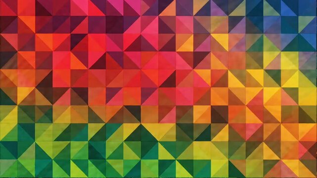 Abstract geometric mosaic pattern with vibrant color gradients and modern digital art style