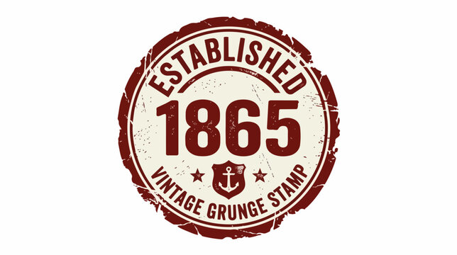 Established 1865 vintage grunge rubber stamp. Distressed vector badge illustration