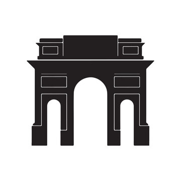 Iconic Arc de Triomphe Silhouette, a Famous Parisian Landmark and Historical Monument