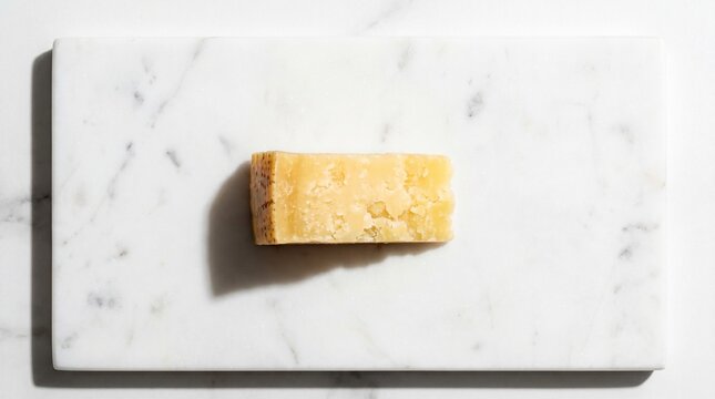 Porci&oacute;n queso parmesano fondo m&aacute;rmol veteado