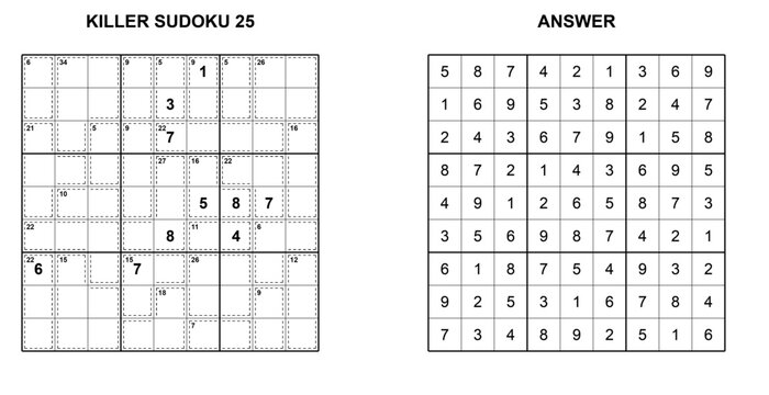 Sudoku puzzle with solution featuring grid layout and numbers  