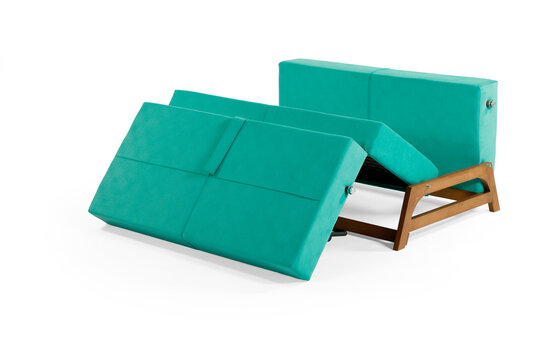 Step-by-Step Transition of Modern Green Sofa into a Spacious Bed 