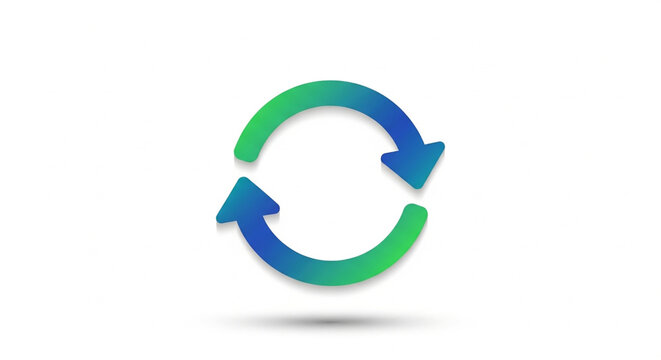 A sleek circular arrow vector icon illustrating continuous process flow and refresh action in modern design.