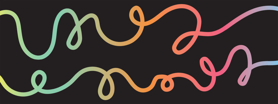 Colorful rainbow squiggles on a for design elements fathers day