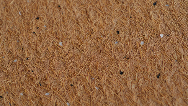 Macro view of porous fibrous texture of compressed eco-friendly material with material compressed friendly background structure sustainable industrial composite construction hardboard