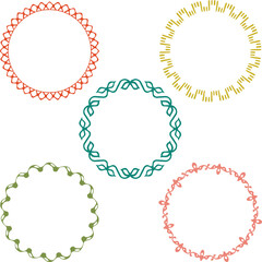 Obraz premium colorful circle frames with decorative pattern borders