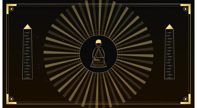Gold business analytics dashboard hud motion animation