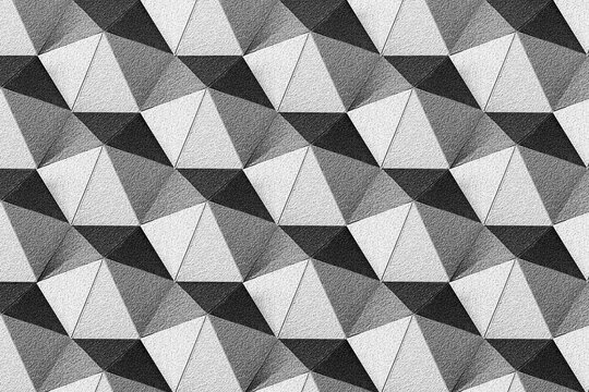 3D gray paper craft heptagonal patterned background design element