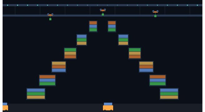 Abstract digital loading process with geometric animation