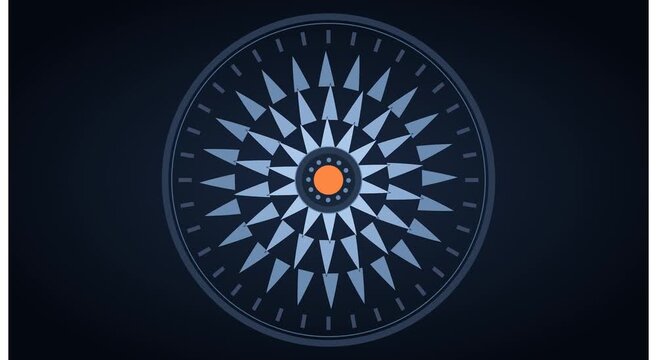 Abstract geometric compass animation with rotating animation