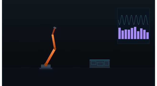 Robotic arm motion control and data visualization animation